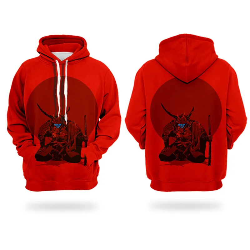 H03922 Japan style Japanese element art of painting WHOSONG 3D Hoodies samurai men pattern funny coat long sleeve popular streetwear - Цвет: H03922