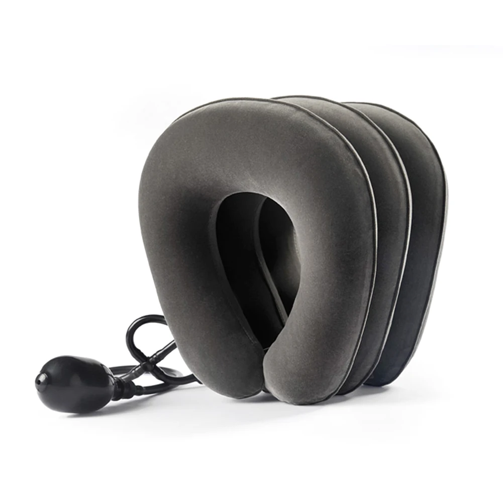 3 слоя надувная подушка шеи тяги воротник мягкий шейный натяжное устройство воздуха Ортопедическая подушка для шеи и плеч для облегчения боли бандаж