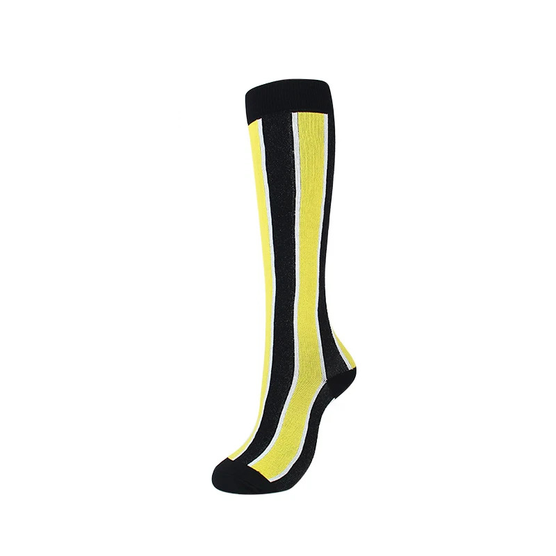 7 Men&Women Compression Socks Leg Support Stretch Outerdoor Breatheable Colorful Stripe Knee High Sock DropShip for Chirstmas Gift - Color: 7