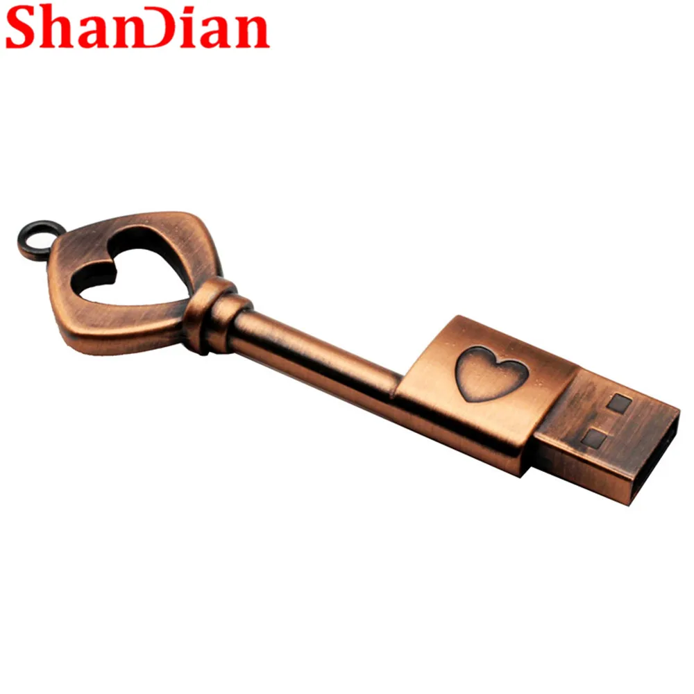 Металлический флеш накопитель SHANDIAN в виде сердца USB 128 4 ГБ 8 16 32 64 ГБ|pen drive memory stick|u