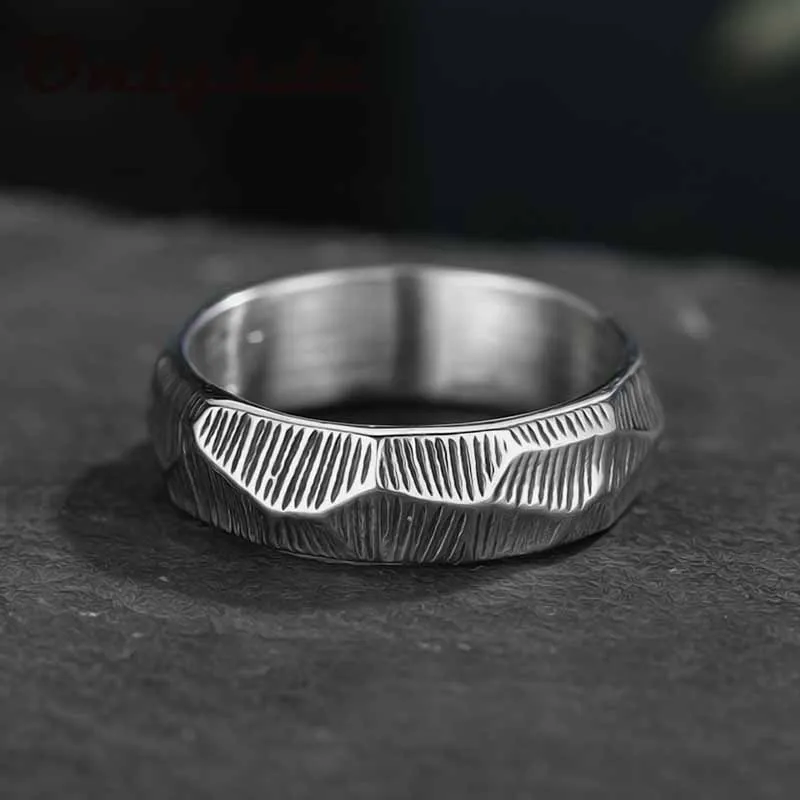 Charm 2021 Gothic Style Stainless Steel Geometry Aneis Men Wedding & Couple Rings Womens Band Jewelry Gift Anel 4