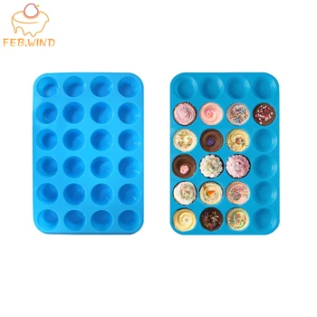 

Bakeware 13x9 inch Mini Muffin Silicone Mold 24 Cavity Cupcake Pan Silicone Muffin Pan Cake Tray Baking Moulds Dessert Tools 208