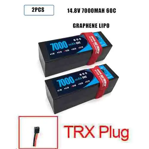 DXF Lipo 4S аккумулятор жесткий чехол 14,8 V 7000mAh 60C 120C AKKU для 1:8 1:10 RC автомобиль E Багги Truggy Грузовик Лодка вертолет Квадрокоптер - Цвет: 2PCS7000HARDTRX