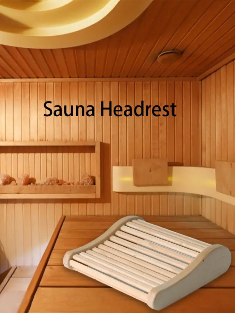 

New Sauna Headrest 45x38x7.5cm Arc Wooden Human Physiological Design Sleep Improving Headrest For Bathroom Bedroom Sauna Pillow