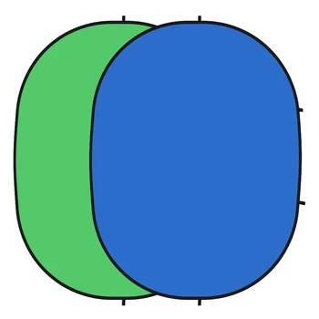 

FOTOCREAT 5' x 6.5'(1.5x2m) Photography Photo Reversible Pop Out Background Panel （Black&White）(Blue and Green)