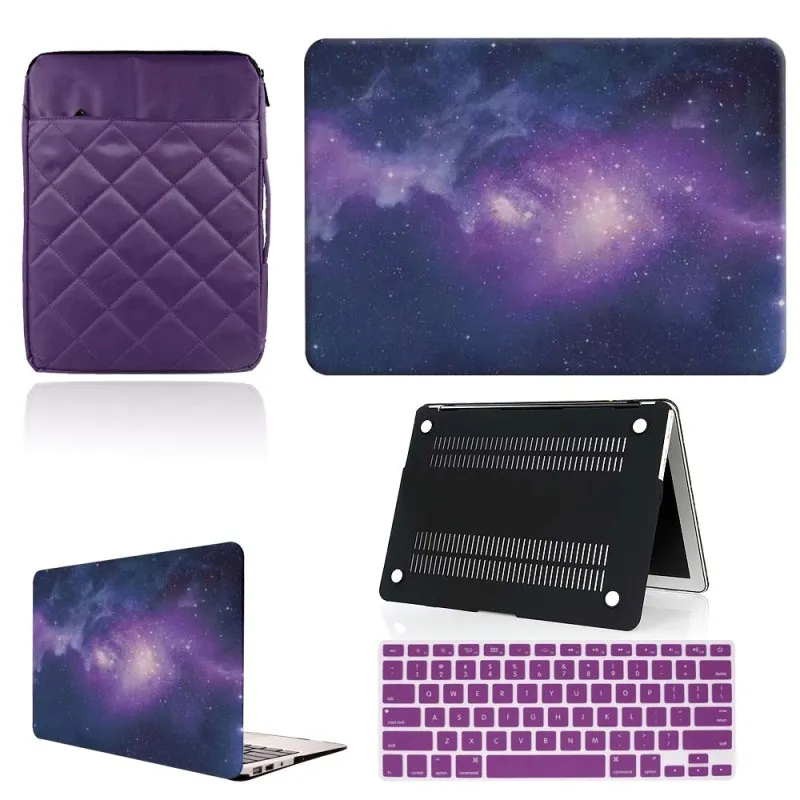 KK&LL Apple macbook Air Pro retina 11 12 13 15 и Air13/Pro 13 15-Touch Bar Жесткий Чехол для ноутбука+ сумка на рукав+ чехол для клавиатуры - Цвет: space 01