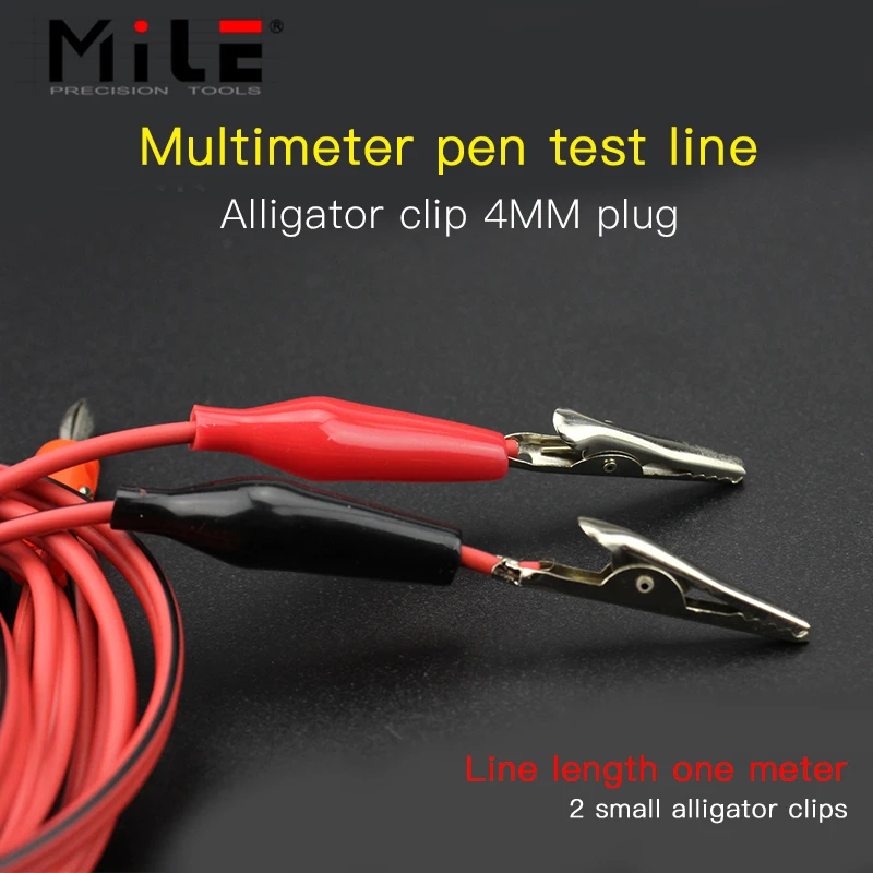 MILE 1m Crocodile Clip For Multimeter Probe Alligator Cilp to AV Banana Plug Test Lead DC Power Supply Tester Cable Tool DIY alligator clips test hooks clips alligator clip adapter