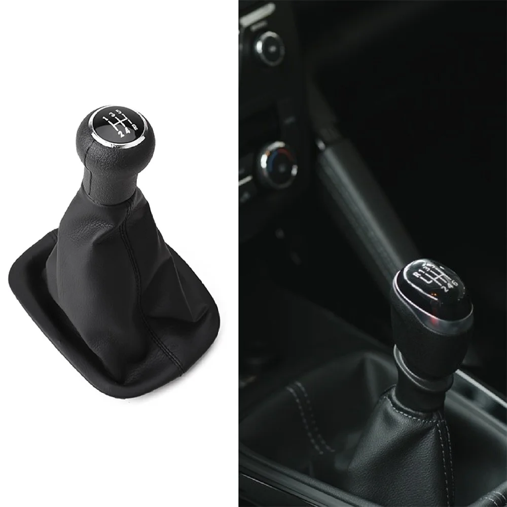 5/6 Speed Gear Shift Knob Lever Shifter Gaitor Boot Cover For Volkswagen PASSAT VW B5 3B 1996-2005 Black Leather Case | Автомобили и