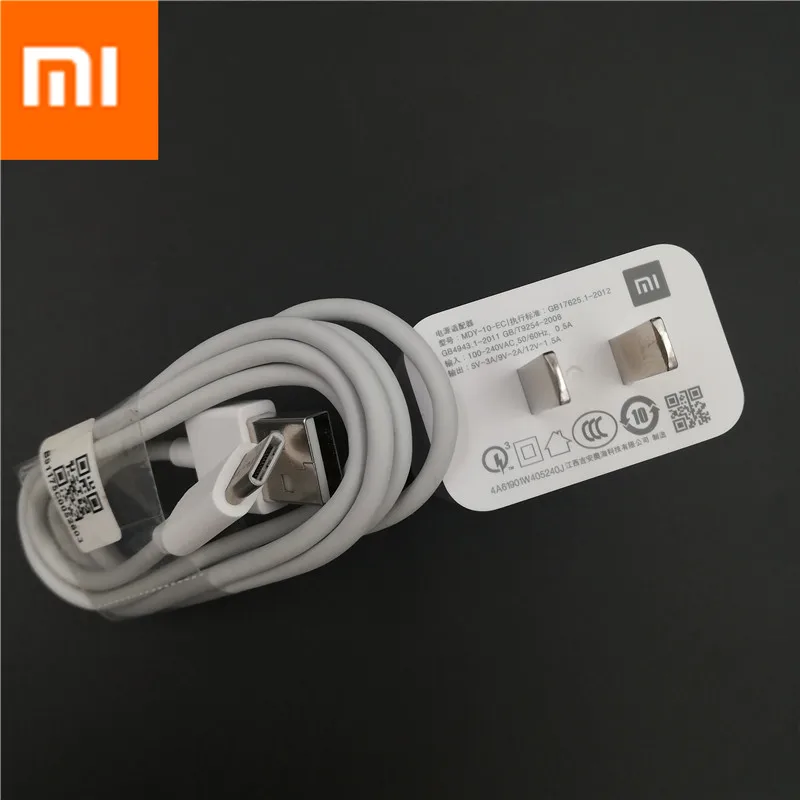 QC3.0 Original xiaomi Mi9 SE fast wall charger 18W fast charger adapter 100cm USB 3.1 data cable for MI 9 SE 8 6 mix 2 2S 3