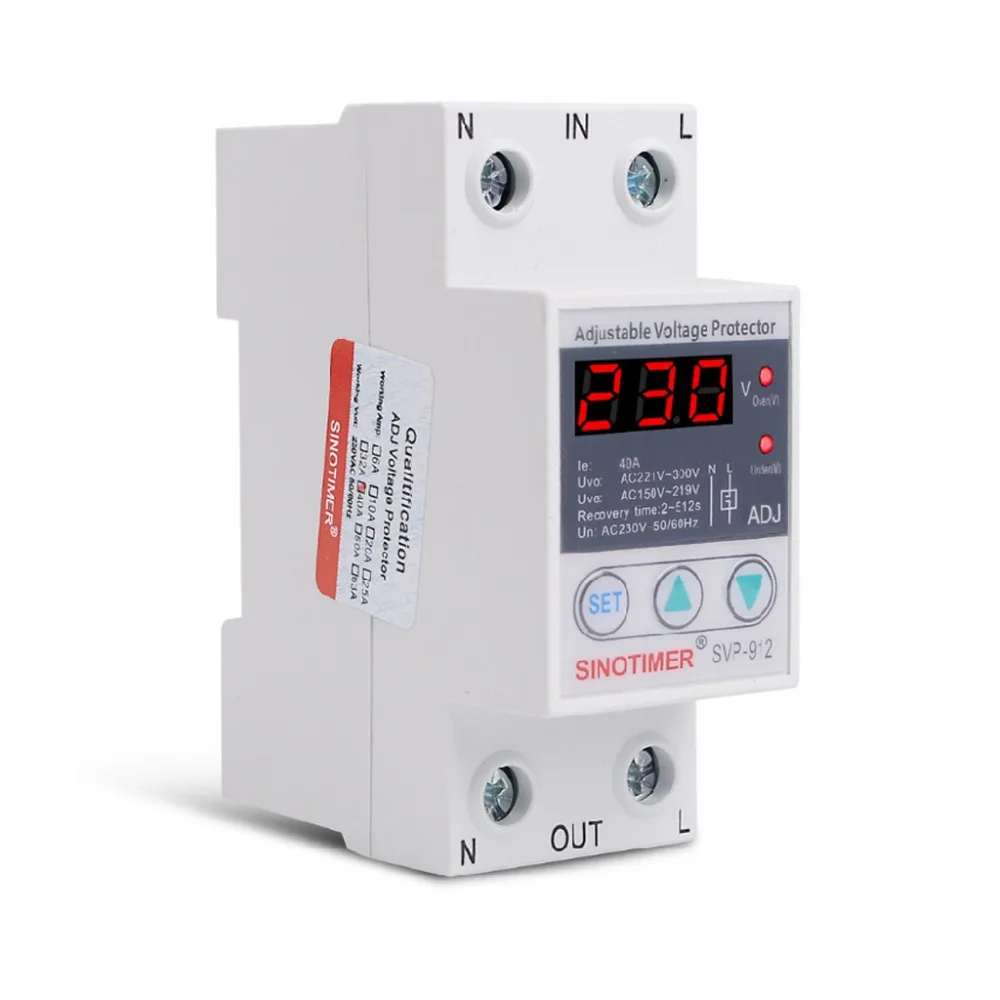 220V 40/63/80A под Напряжение протектор реле Повторное подключение защитное устройство