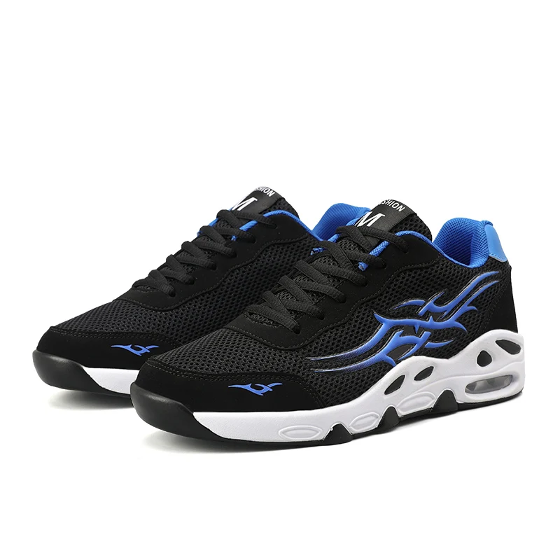 Black blue Air 90 кроссовки с подушками, мужские сетчатые дышащие кроссовки, нескользящая спортивная обувь, конкурентоспособная спортивная обувь, zapatillas hombre Deportiva - Цвет: Black blue
