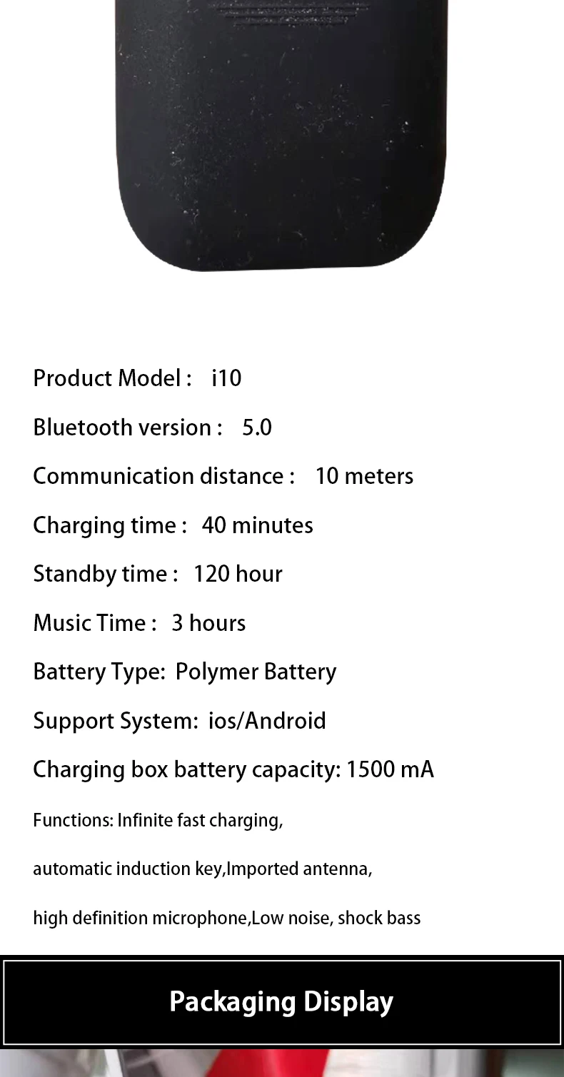 Istoreshop последняя i10 tws Беспроводная bluetooth-гарнитура для iPhone и Android i10/i12/i20/i80/i100/i200/i1000