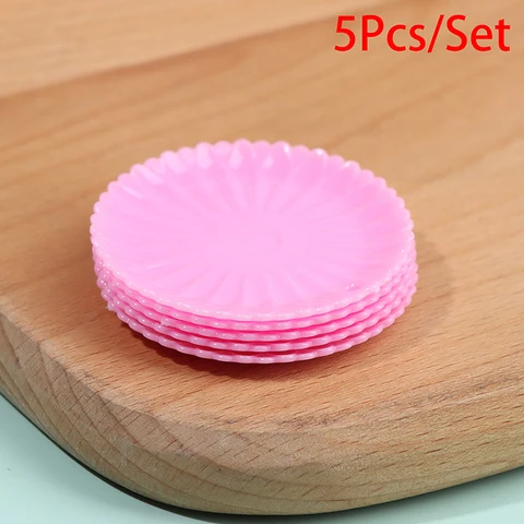 Kitchen Toys Doll house Colorful Dinner Plates Doll Durable Mini Food Dishes Tableware Miniature Doll House Accessories