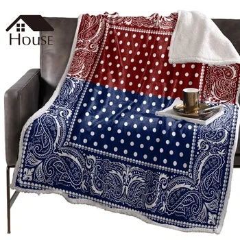

BIGHOUSES Throw Blanket Ethnic Dot Lace Fashion Art Square Fleece Blankets Winter Blanket Personalized Blankets Bedclothes