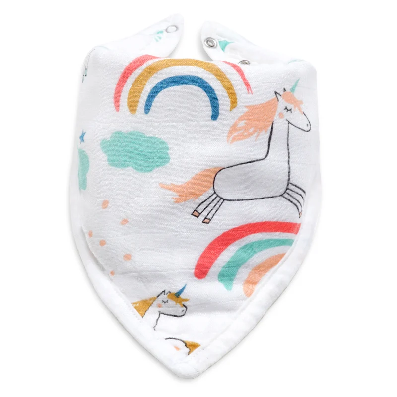 Unicorn Muslinlife 6-слойное бальное платье из Треугольники нагрудники банданы для младенцев, новорожденных нагрудники из мягкого бамбукового волокна и хлопка для детей Одежда для мальчиков и полотенце для девочек - Цвет: Unicorn
