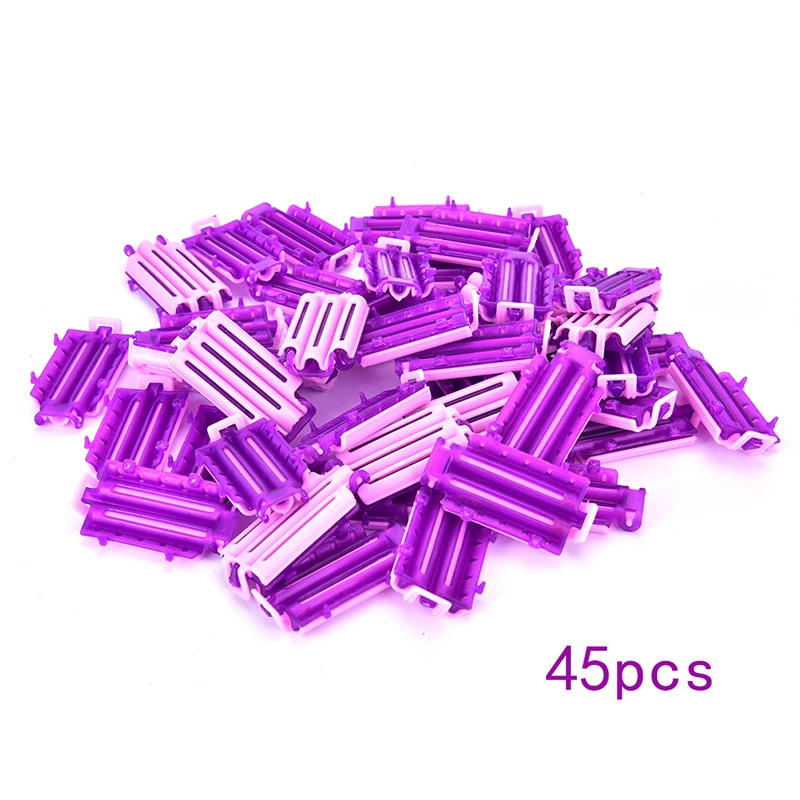 45pcs Hair Rollers Root Fluffy Clamps Wave Perm Rod DIY Bars Corn Clips Corrugation Hair Curler Curling Curlers Styler For Women