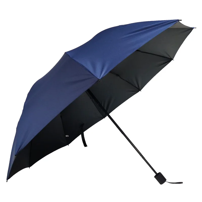 

Men Business Vinyl Sun-resistant Umbrella Customizable Logo Advertisement Gift Extra-large Rain Or Shine Dual Purpose Three Fold