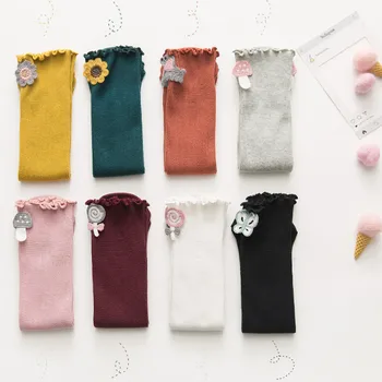 

New Kids Pile Of Socks Comfortable Cartoon Toddlers Girls Knee High Long Soft Cotton cartoon elastic Stretch Mid Tube Socks 9.3