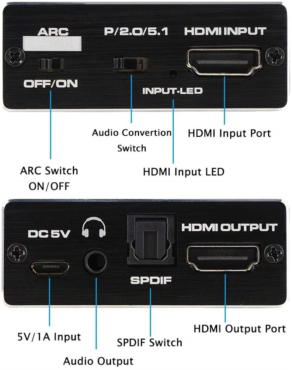 Аудиоэкстрактор Navceker 4K 60Hz HDMI 2 0 аудиоэкстрактор 5 1 ARC сплиттер к аудио экстрактор