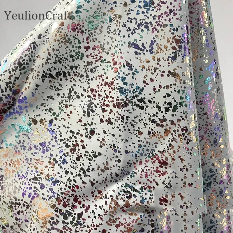 YeulionCraft 50x137 см Светоотражающие точки напечатаны Синтетическая кожа ткань ручной