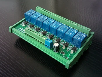 

8 in 8 out PNP/NPN photoelectric isolation relay module control board drive for PLC 3.3V 5V 12V 24V, 220V 10A Load SPST
