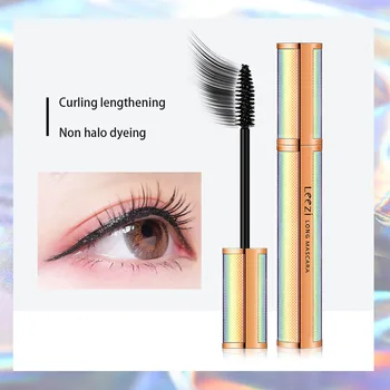 

New 4d silk fiber lash mascara waterproof rimel by LEEZI laser fashion starry sky style curling lengthening black mascara LZ019