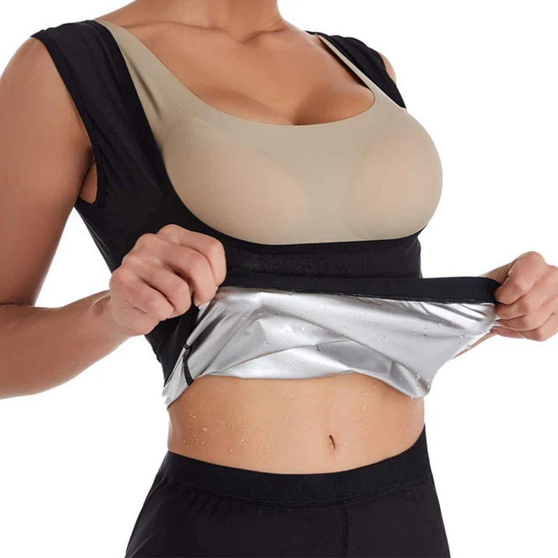 Sauna Suit Women Weight Loss Suit Fitness Slimming Body Shaper Training Vest Workout Hot Waist Trainer Heat Trapping Shirt Top shapewear Shapewear
