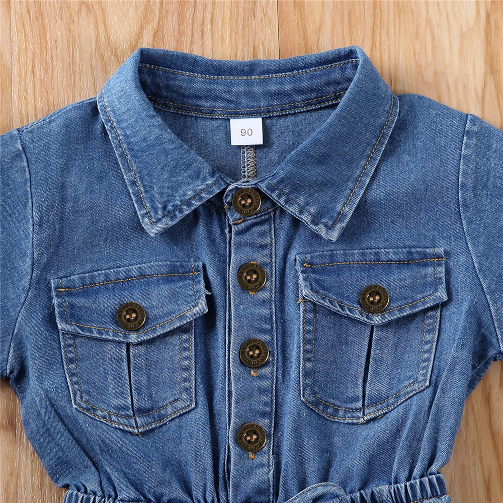 Baby Rompers Summer Toddler kids Baby Girl Denim Romper Short Jumpsuit Causal Girls Clothes Romper Playsuit