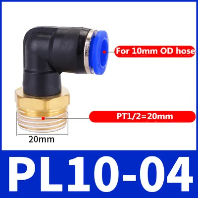 10 Pièces Raccord Pneumatique 8mm OD X 1/4 BSP Mâle Filetage