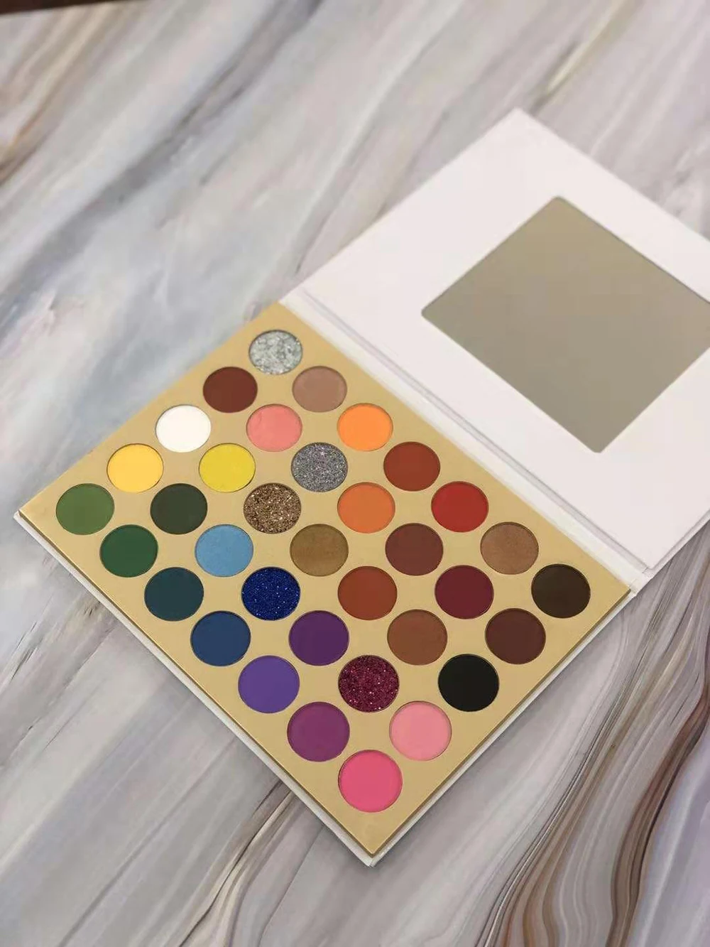 Private Label Colorful Eyeshadow Palette Custom Mermaid Shimmer Gold Bridal Eye Makeup Cosmetic Low MOQ Custom Packaging No Logo