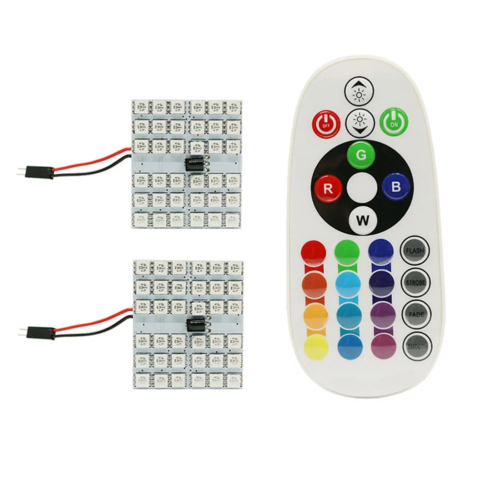 Прямая поставка 1 пара автомобилей гирлянда купол свет RGB 36SMD светодиодный панель Авто Интерьер лампы свет с пультом дистанционного управления V-Best