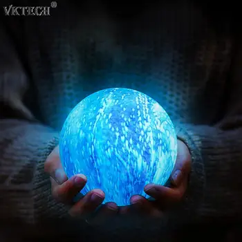 

12cm 3D Print Star Moon Lamp LED Night Light Bedroom Table Bedside Lamp Galaxy Lamp Home Decor Creative Gift