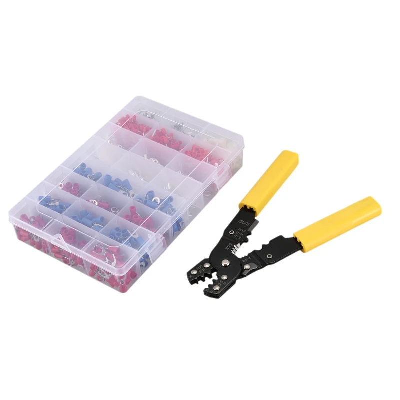 

Mini Pliers Electrical Wire Crimping Tools Tubular Terminals Box Kit 1000Pcs Wire Stripper Crimper Terminal 0.5-0.6Mm