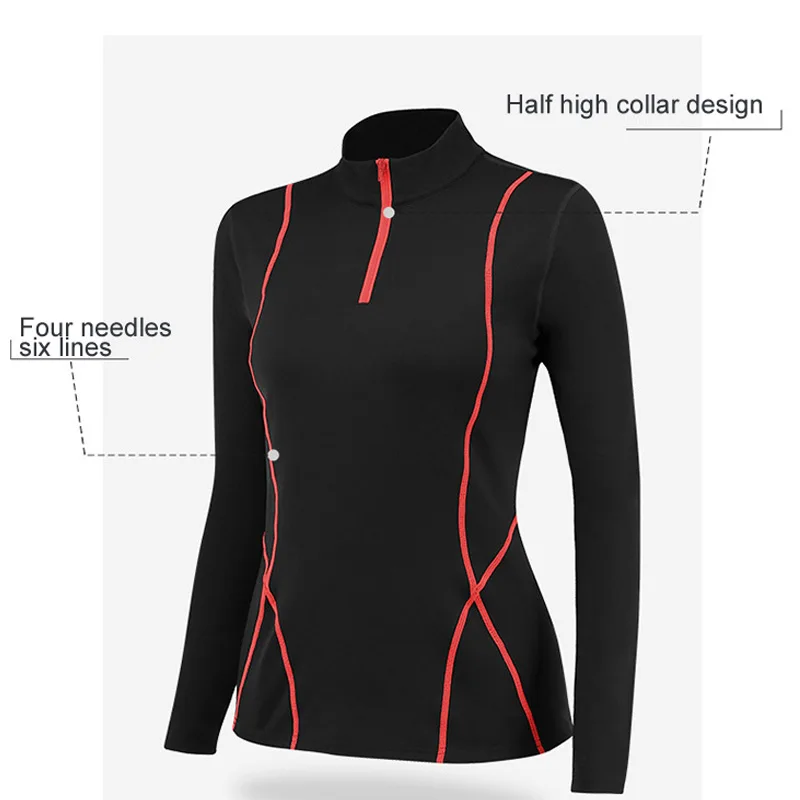Womens Long Sleeve Top Thermal Sport Top For Fitness Gym Shirts Printed Running Yoga Training Shirts Fleece Under Sportswear
