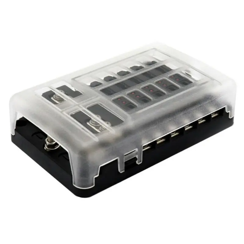 12-Way Blade блок предохранителей держатель светодиодный индикатор 12V 32V Авто морской водонепроницаемый