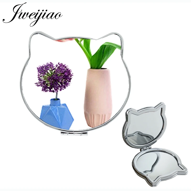 FS33 JWEIJIAO Лаванда 1X/2X увеличительные инструменты кошачий ушной формы зеркала синяя красивая сумка с цветами игровое зеркало для девочек вечерние FL31 - Цвет: FS33