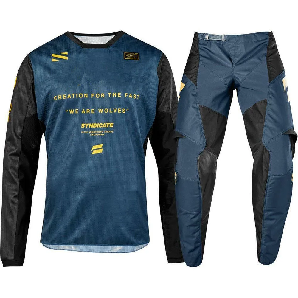 

2019 NEW MX WHIT3 Label Nave Blue Jersey Pants Adult Motocross Gear Set Motobiker Racing Gear Combination