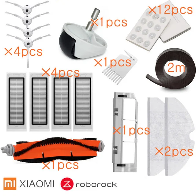 FXMi-17 Фильтр моющийся для Xiaomi Roborock S50 S51 S55 S6 части пылесоса HEPA фильтр Швабра Ткань основная щетка боковая щетка резервуар для воды - Цвет: FXMi-17