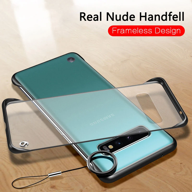 Transparent Matte Hard Phone Case For Samsung Galaxy S10 S9 S8 Plus S10E S7 Edge Note 10 pro 9 8 Cover lite Cases With Ring |