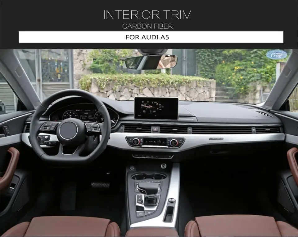 Добавить на углеродного волокна внутренняя отделка автомобиля стикер для Audi A5 S5 седан- 7 шт. набор Литье отделка крышка LHD ТОЛЬКО