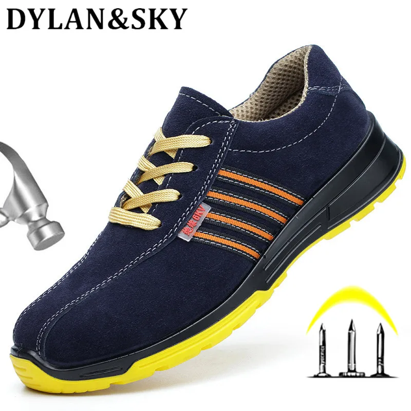 New Himalayan Blue Steel Toe Cap Midsole Skater Style Work Safety Trainers Shoes 