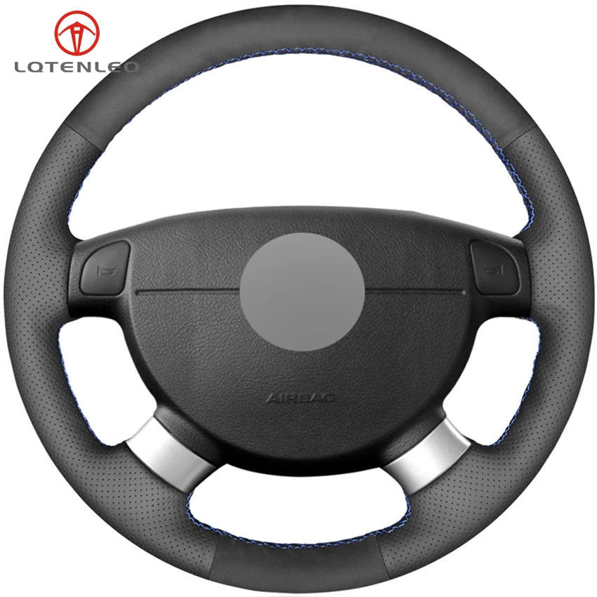 LQTENLEO черное замшевое рулевое колесо из натуральной кожи для Ravon Gentra- Nexia R3- Buick Excelle 2004