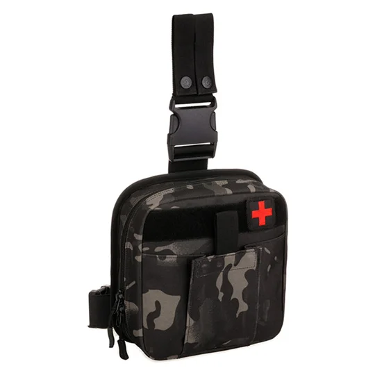 black camouflag Протектор Плюс Тактический сумки для ног, военный кемпинг медицинская сумка, MOLLE облегченная модульная система переноски снаряжений первый набор помощи сумка для хранения, на открытом воздухе Альпинизм Пеший Туризм Сумка - Цвет: black camouflag