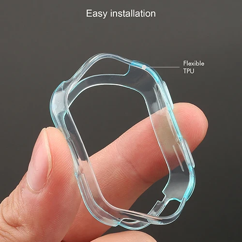 Transparent blue Oulucci ТПУ чехол покрытие часов чехол для fitbit versa силиконовый чехол ультра-тонкий гальванический защитный для fitbit versa Smart Band - Цвет: Transparent blue