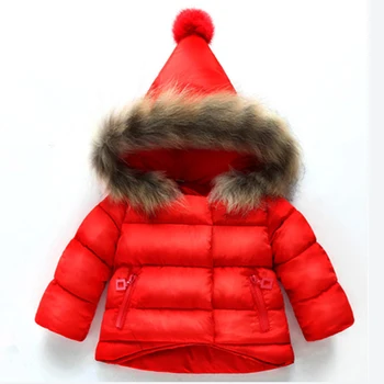 

Winter Baby Girls Jackets Coats Girls Fur Collar Hooded Jackets Toddler Kids Thicken Outerwear Coat Autumn Children Clothes