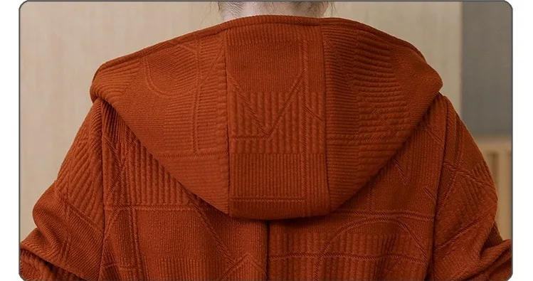 UHYTGF вязаный весенне-осенний свитер пальто Женская мода с капюшоном Свободный Плюс Размер куртка кардиган на поясе Повседневный женский свитер пальто s 793