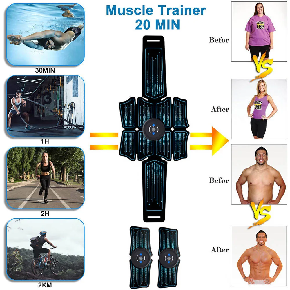 Home Gym Stimulator Muscle Trainer Exercise Bodybuilding Smart Massage Machine Wireless Workout Sport ABS Fitness Equipment