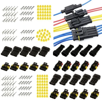 

150pcs Motorcycle Car Electrical 300V 12A 2/3/4/ Pin Wire Connectors Terminal Kit Quick Electrical Cable Connectors Snap Splice