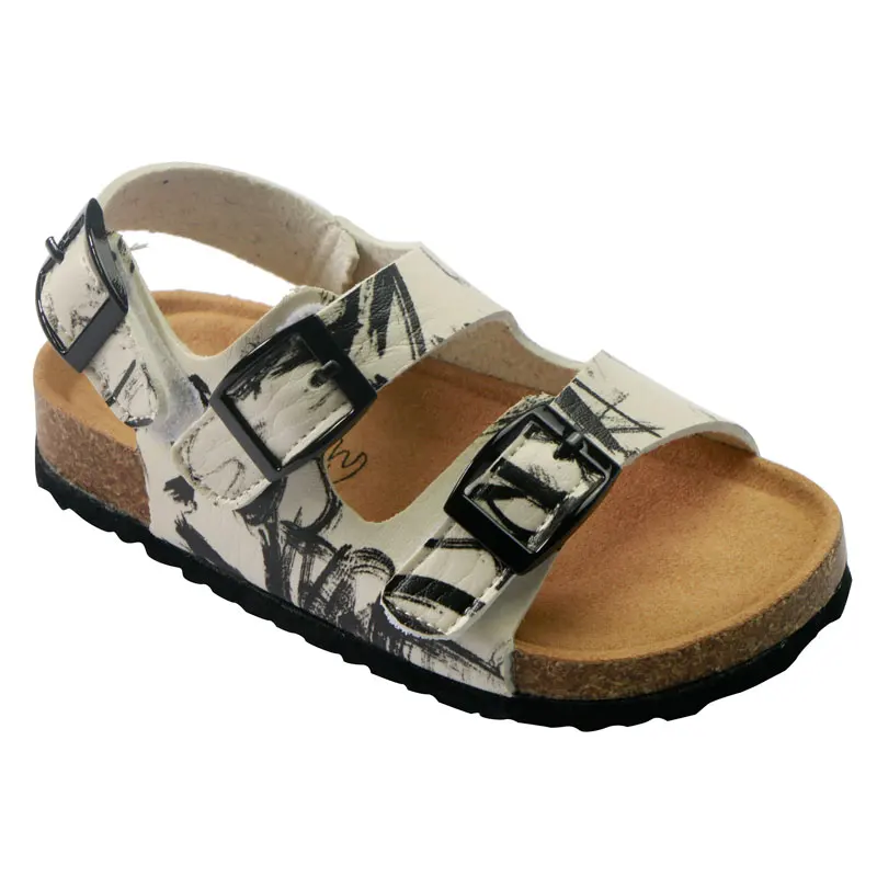 Boys Summer Sandals PU Leather Corks Beach Shoes Kids Sports Soft Non-slip Casual Toddler Sandals 1-5 years