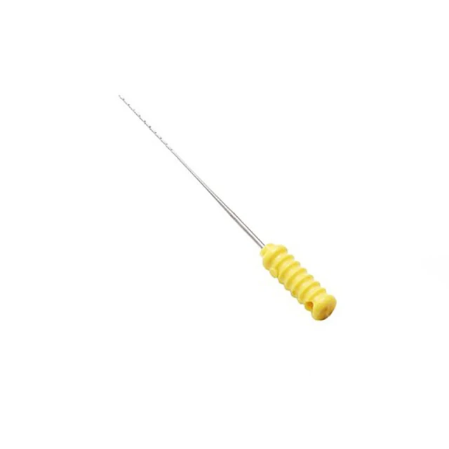10pcs yellow 25mm Стоматологическая Очистка корневого канала гладкая игла Стоматологическая квадратный протяжки 10 шт./упак. колючей протяжки для того, чтобы удалить мусор стоматологический инструмент - Цвет: 10pcs yellow 25mm